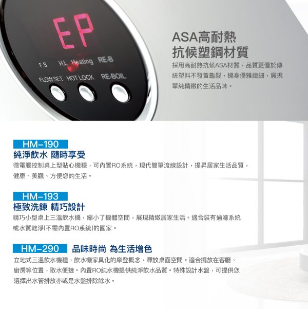 HM-190桌上型智慧數位飲水機